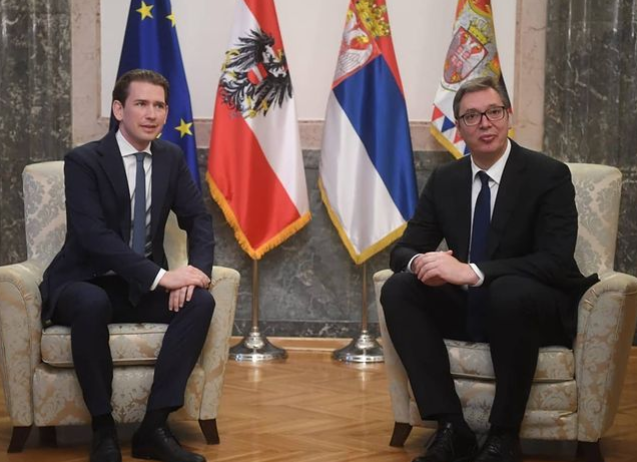 Предсједник Србије Вучић састао се са аустријским секретаром Себастијаном Курцом