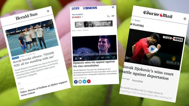 Ево како су аустралијски медији испратили Новакову побједу!