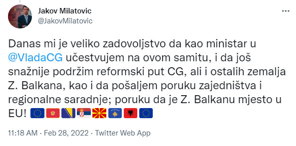 Милатовић одвојио Косово од Србије?