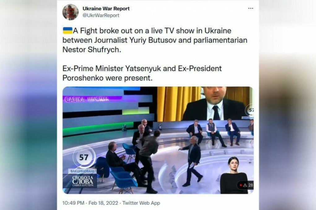 (ВИДЕО) Украјина: Новинар и политичар се потукли усред емисије