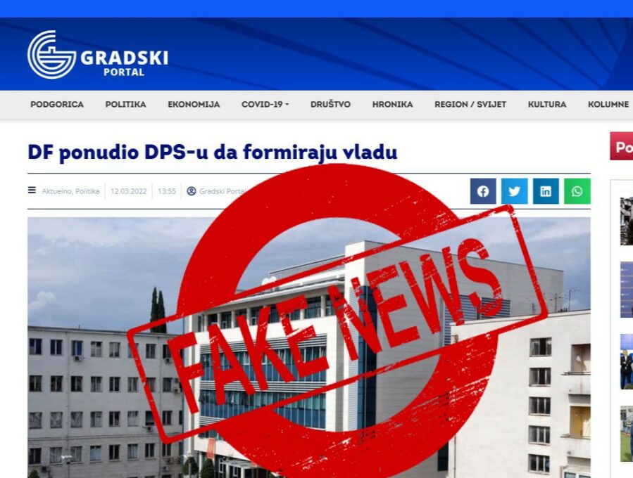 Медиј ДПС-а шири лажи: Измислили информацију да ДФ нуди формирање Владе партији Мила Ђукановића!