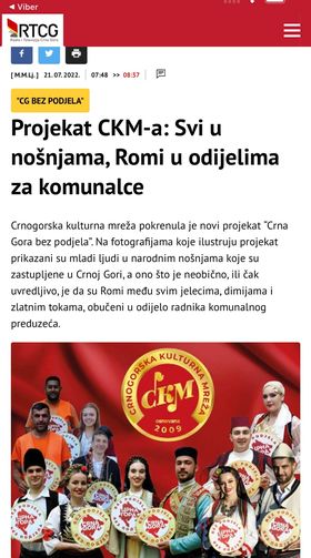 ЦКМ: Поред свих напора које смо данима улагали нијесмо успјели да обезбиједимо ромске народне ношње како би смо их искористили за потребе кампање