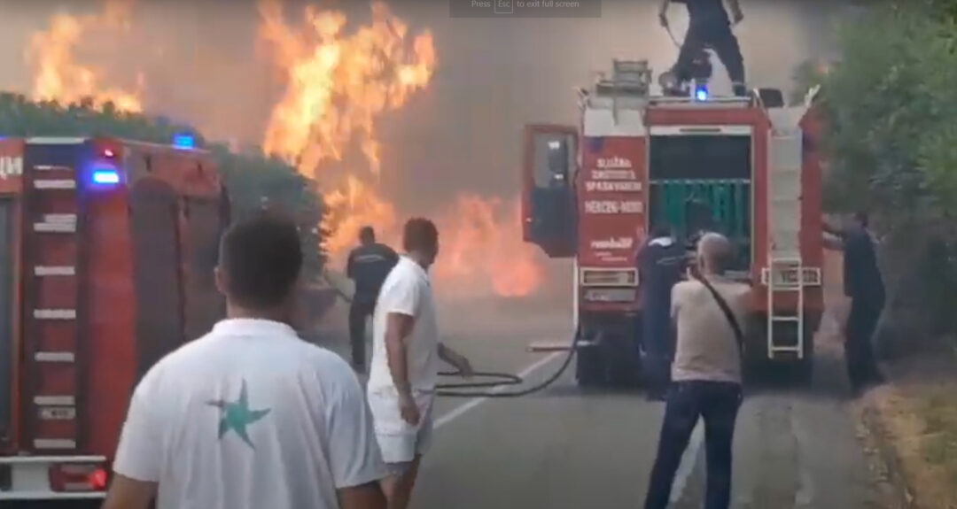 (ВИДЕО) Пожар у Њивицама: Угрожене куће, Хрватској упућен позив за помоћ