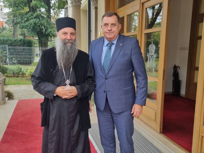 Dodik razgovarao u Beogradu sa patrijarhom Porfirijem