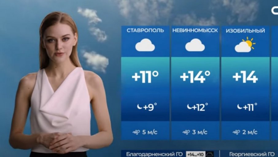 ONA JE NAPRAVLJENA POMOĆU VJEŠTAČKE INTELIGENCIJE: Vodiće vremensku prognozu na ruskoj televiziji i izgleda kao prava (VIDEO)