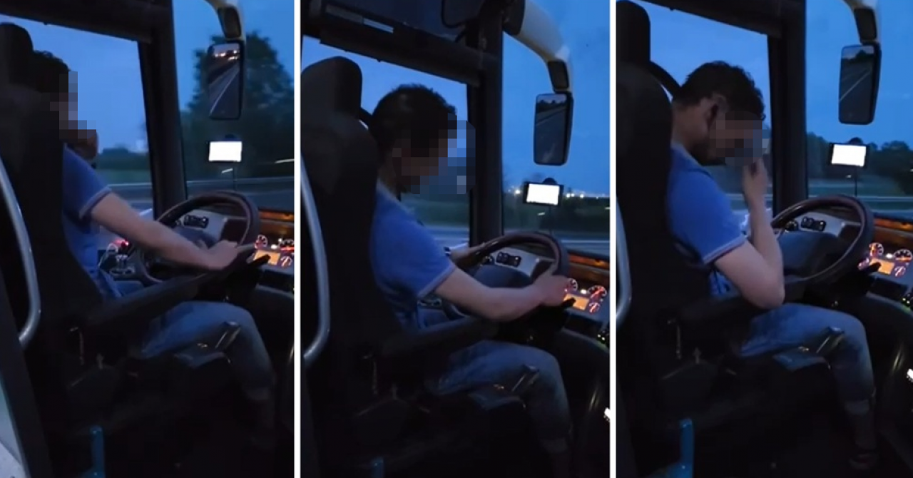 JEZIV SNIMAK HRVATSKOG VOZAČA AUTOBUSA: Djeluje drogirano i ima neartikulisane pokrete za volanom (VIDEO)