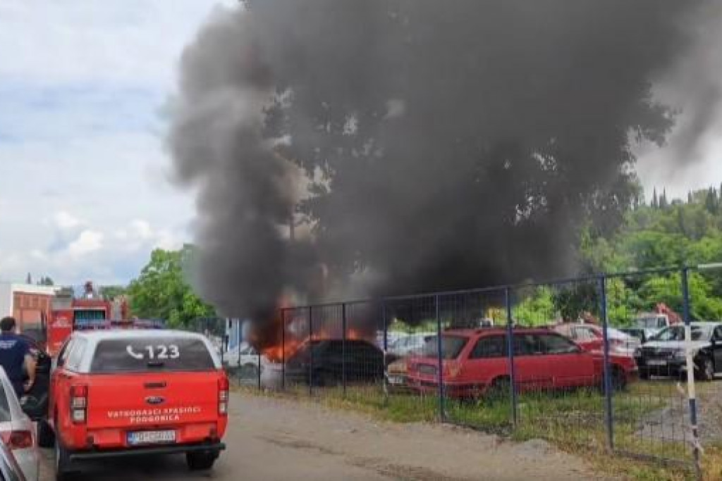 Požar na parkingu „Parking servisa“, priveden službenik Komunalne inspekcije