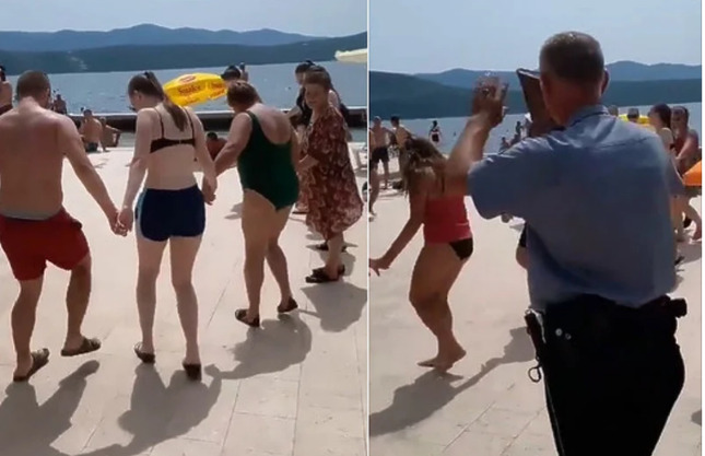 Policajac u Neumu na plaži prekinuo tradicionalno kolo zbog remećenja javnog reda i mira