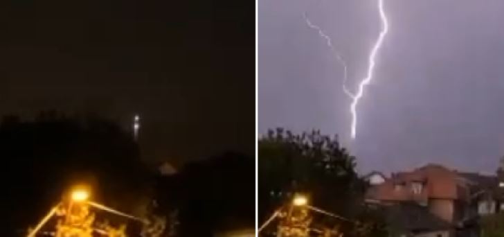 SRBIJA NE PAMTI OVAKO NEVRIJEME: Pogledajte kako  grom udara u Avalski toranj (VIDEO)