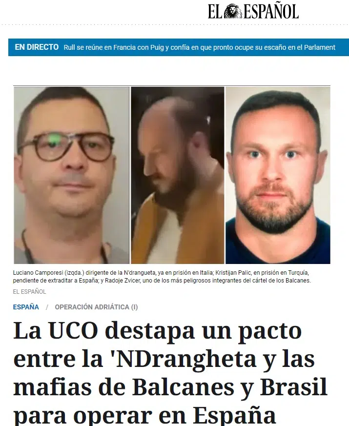 U OPERACIJI "JADRAN" POMINJU ZVICERA! Španska policija: Balkanski kartel napravio pakt sa italijanskom N’drangetom