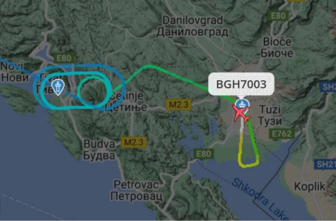 Noćni letovi stara boljka: Avion sa “sokolima” kružio više od 40 minuta oko Herceg Novog