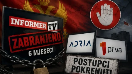 Crna Gora ponovo udara na srpske medije: Informer TV zabranjen na šest mjeseci, na meti i Adria i Prva